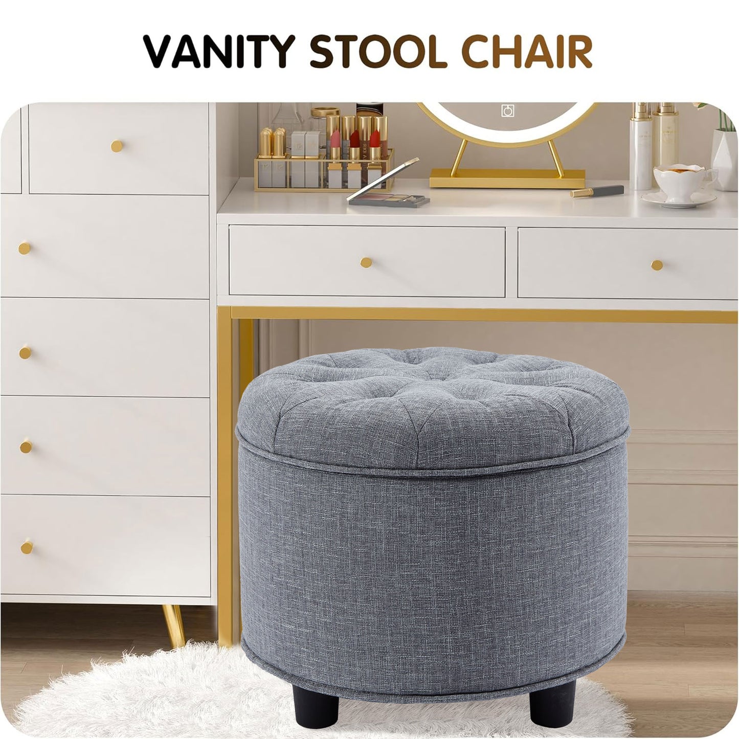 Light Grey Sofa Ottoman Technology Fabric Storage Matching Ottoman for The Sofa