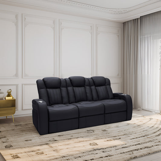 Multi-functional Home Theater Sofa Luxury Seating Recliner with USB charging Storage Adjustable Headrest Cup Holder Massage Infinite Comfort