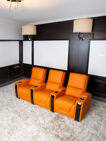 Luxury Home Theater Seating Reclining Sofa VIP Cinema Sofa Power Recline LED Lighting Plush Leather Modern Stylish Original Designs Furniture Sofa