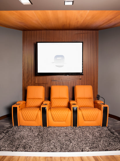 Luxury Home Theater Seating Reclining Sofa VIP Cinema Sofa Power Recline LED Lighting Plush Leather Modern Stylish Original Designs Furniture Sofa
