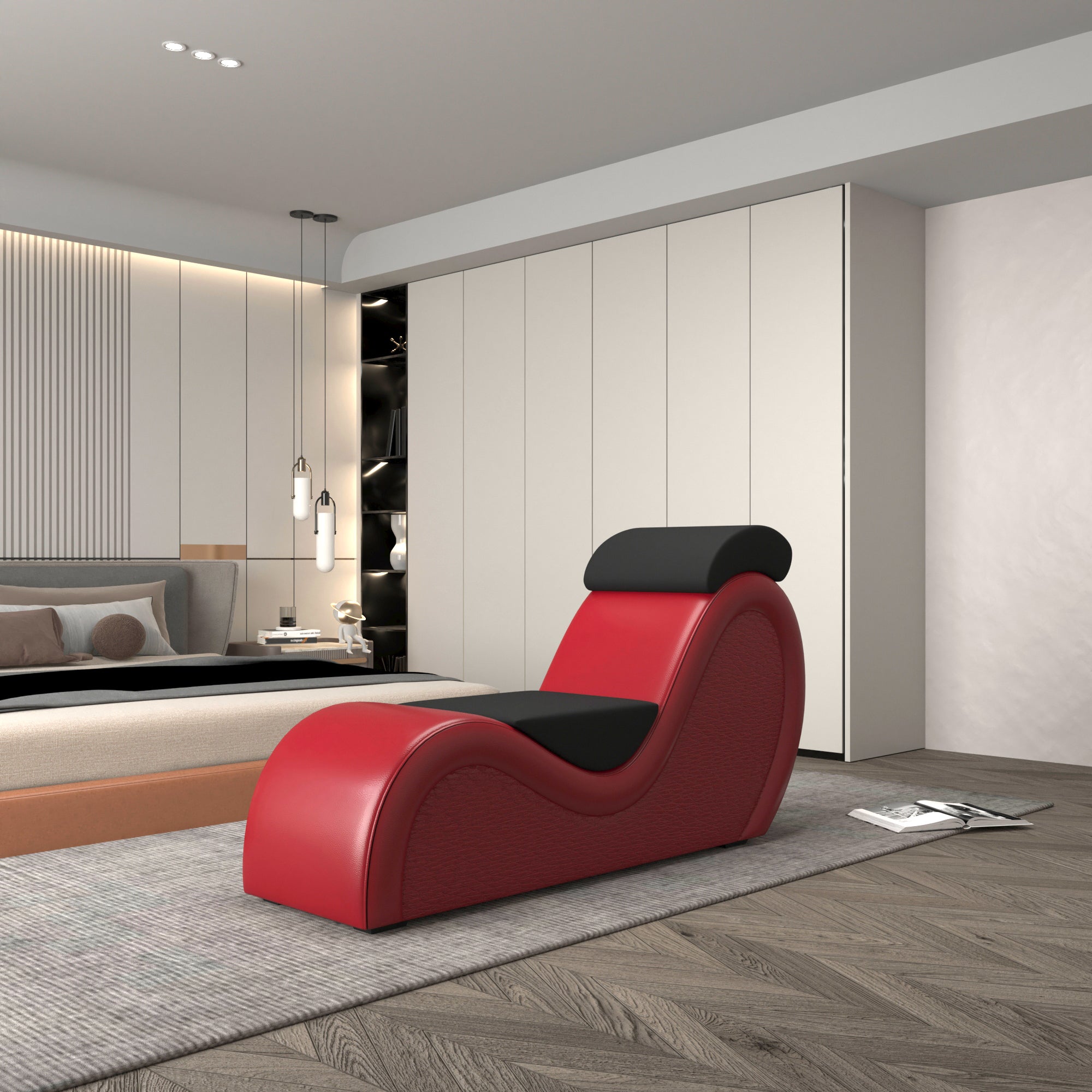 A125D Longue Chair with Headrest Waist Pillow Relax Sofa PU Leather S Design Popular Sofa Furniture