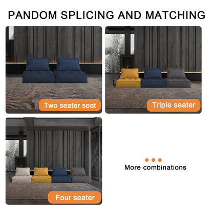 Modular Sofa Rich Navy Blue Diversity Combination Sofa Linen Fabric Eco-friendly Skin-friendly High-resilience Sponge for Comfortable Furniture