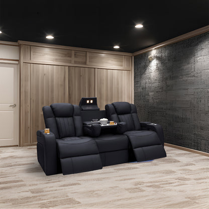Multi-functional Home Theater Sofa Luxury Seating Recliner with USB charging Storage Adjustable Headrest Cup Holder Massage Infinite Comfort
