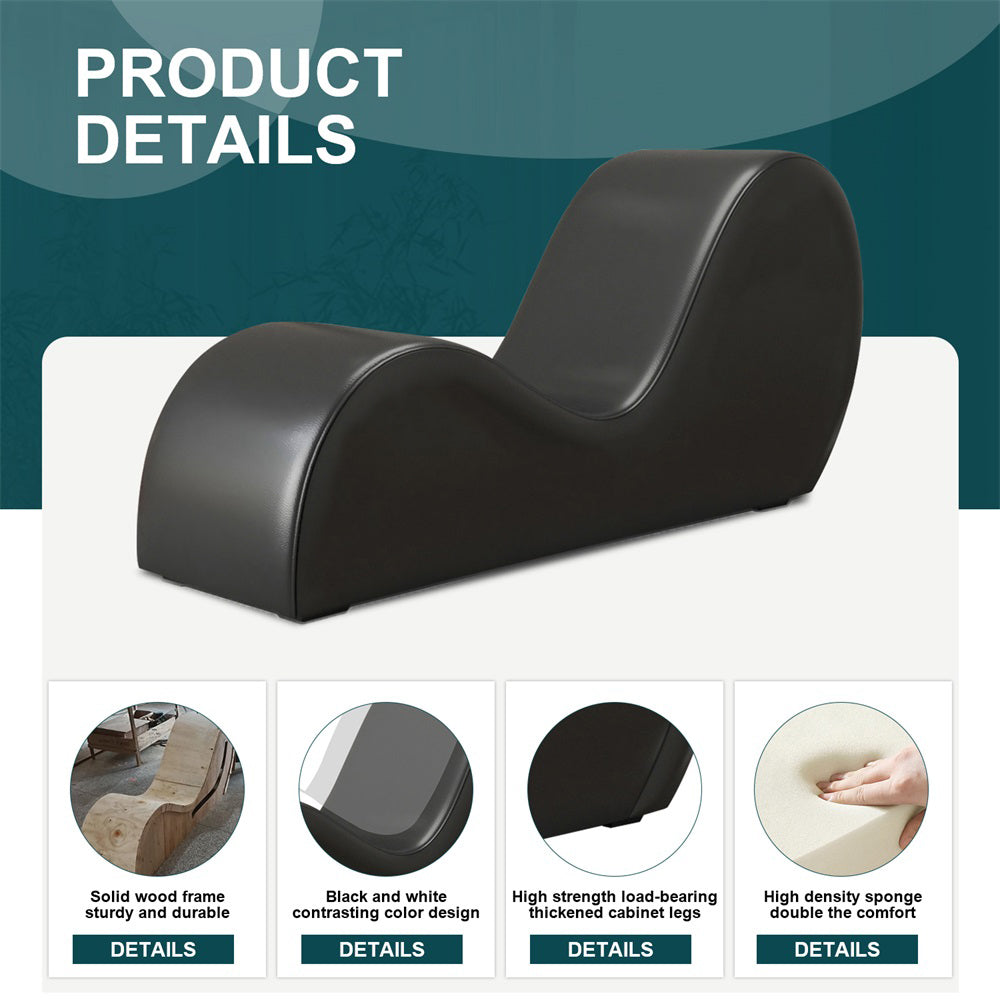 A177 Black Longue Chair Sofa S Shape Leisure Furniture Sofa Yoga Exercise Chair