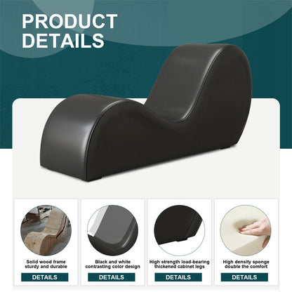 A177 Black Longue Chair Sofa S Shape Leisure Furniture Sofa Yoga Exercise Chair