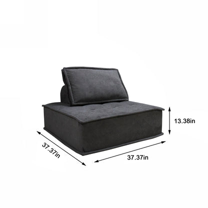 Trendy Grey Modular Sofa Flexible Configurations Linen Fabric Sofa High-resilience Sponge for Friendly Skin Furniture
