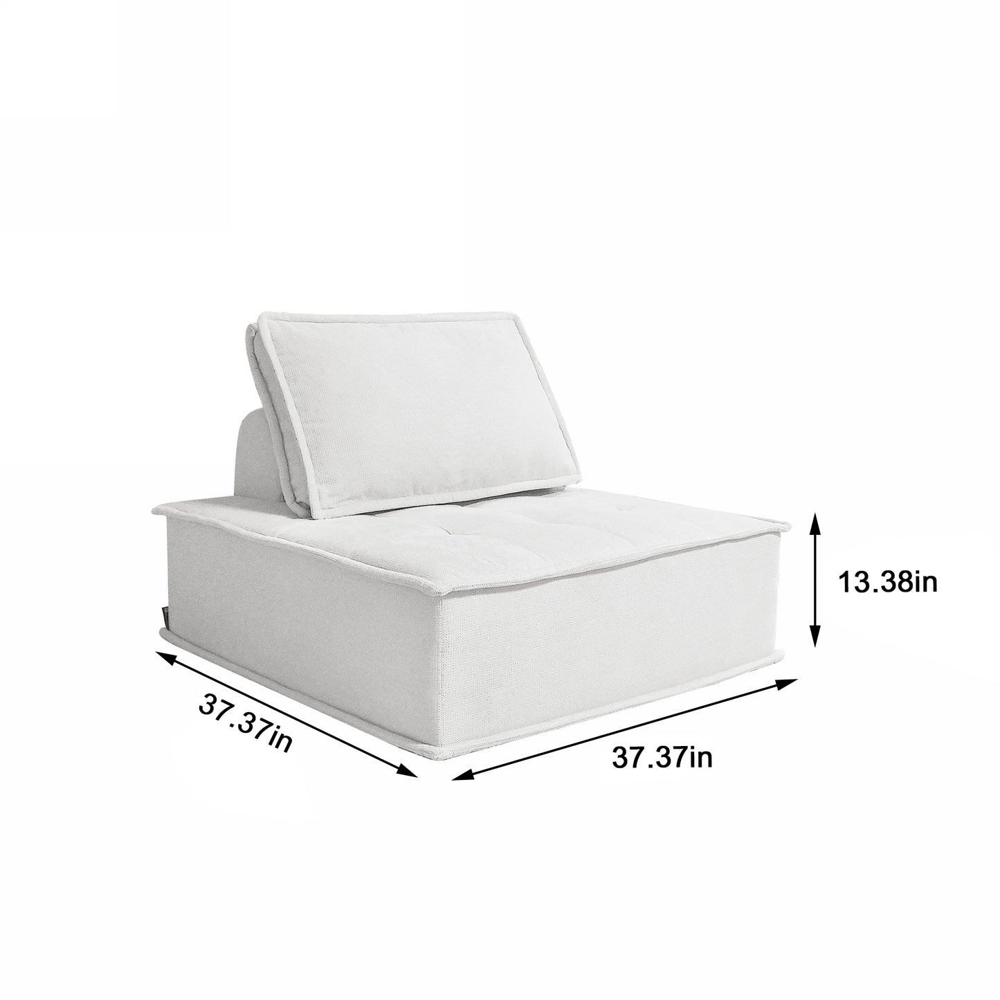 Soft Beige Modular Sofa Linen Fabric Friendly Skin High-resilience Sponge Flexible Configurations Seating