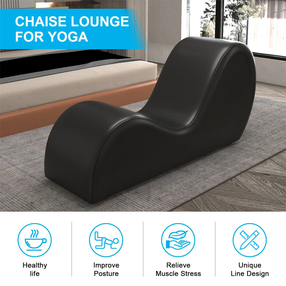 A177 Black Longue Chair Sofa S Shape Leisure Furniture Sofa Yoga Exercise Chair