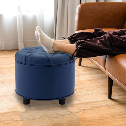 Matching Ottoman for the Sofa Blue Footrest Technology Fabric Storage Ottoman