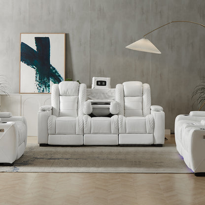 Modern Home Theater Sofa Cinema Furniture Quiet White Leather Sofa 3 +2 +1 For Luxurious Experience Furniture