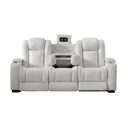 Modern Home Theater Sofa Cinema Furniture Quiet White Leather Sofa 3 +2 +1 For Luxurious Experience Furniture