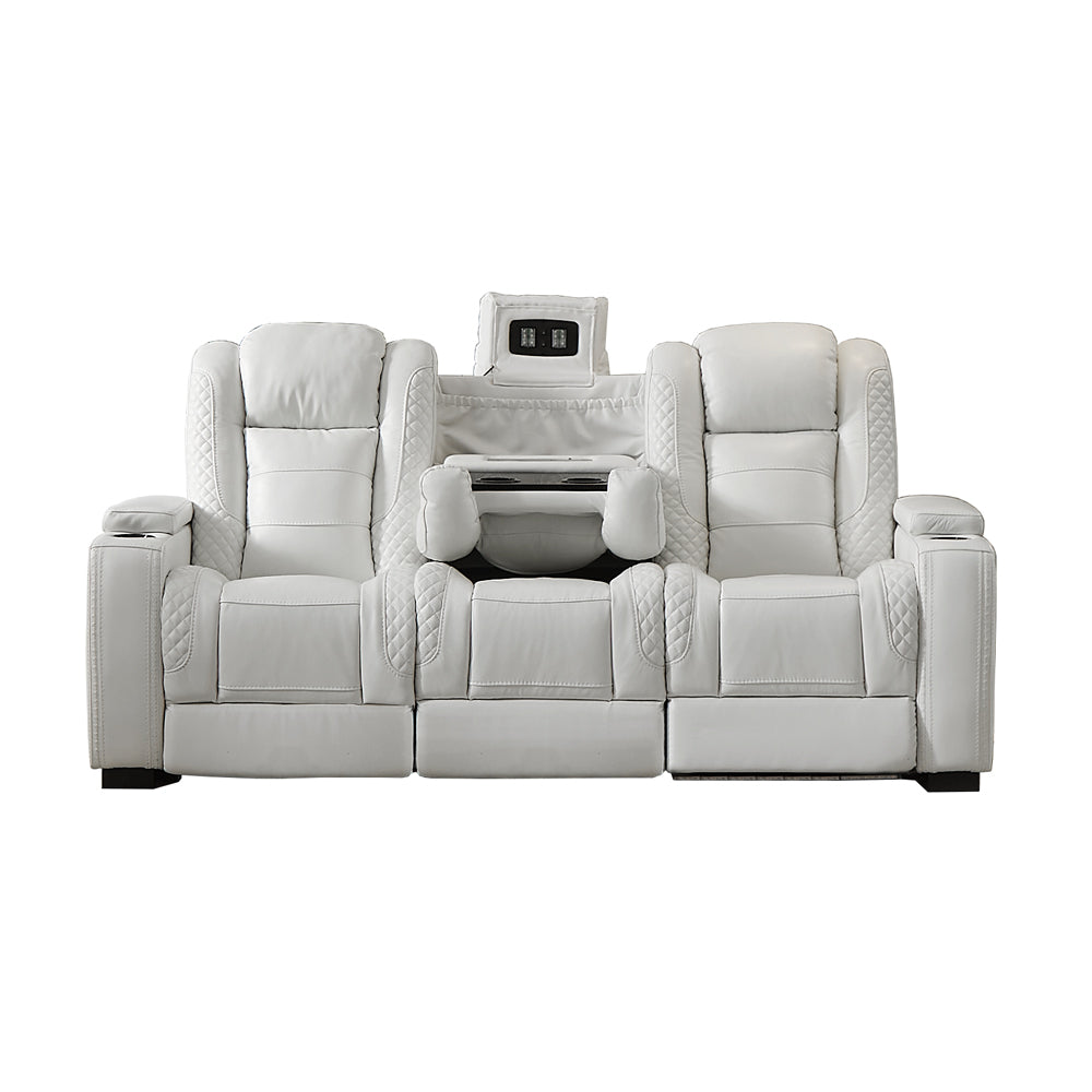 Modern Home Theater Sofa Cinema Furniture Quiet White Leather Sofa 3 +2 +1 For Luxurious Experience Furniture