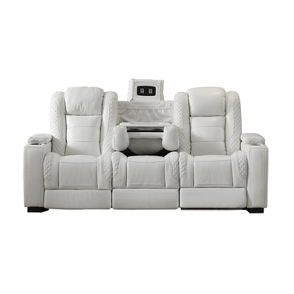 Modern Home Theater Sofa Cinema Furniture Quiet White Leather Sofa 3 +2 +1 For Luxurious Experience Furniture