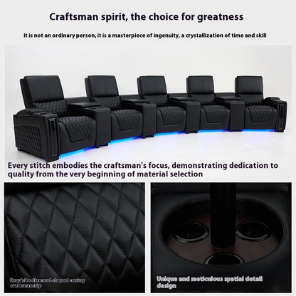 Luxurious Recliner Sofa with Hidden Storage Italy  Grain Leather Modern Technology Sofa Extraordinary Experience Furniture