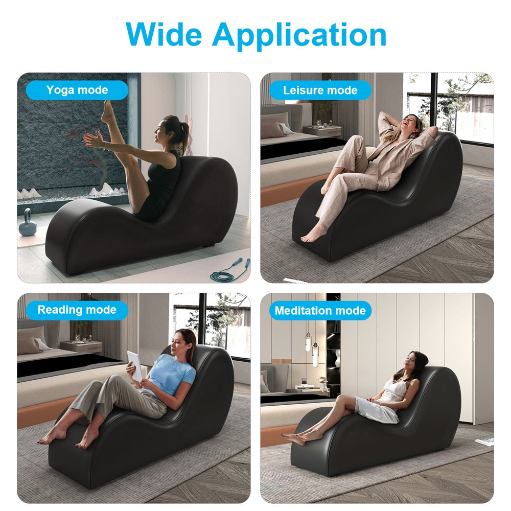 A177 Black Longue Chair Sofa S Shape Leisure Furniture Sofa Yoga Exercise Chair