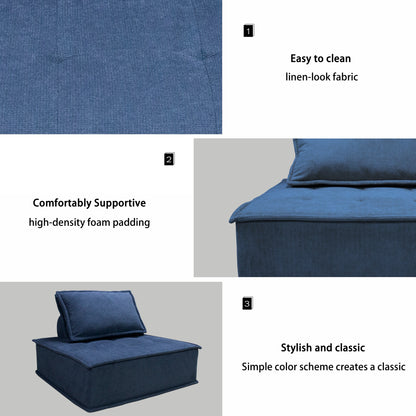 Modular Sofa Rich Navy Blue Diversity Combination Sofa Linen Fabric Eco-friendly Skin-friendly High-resilience Sponge for Comfortable Furniture