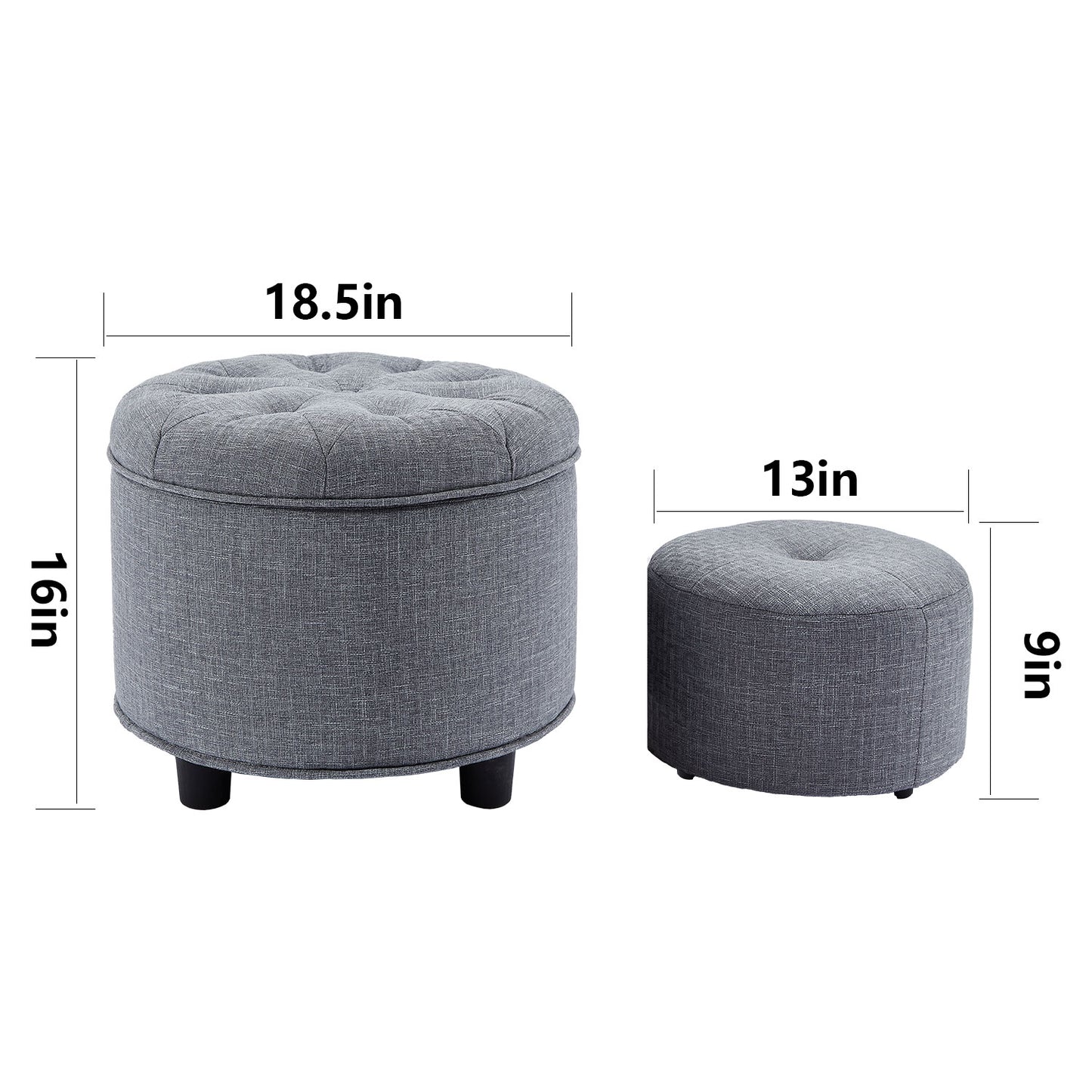 Light Grey Sofa Ottoman Technology Fabric Storage Matching Ottoman for The Sofa