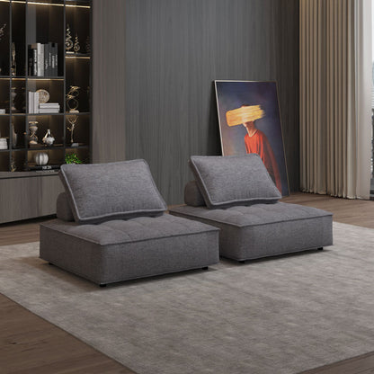 Trendy Grey Modular Sofa Flexible Configurations Linen Fabric Sofa High-resilience Sponge for Friendly Skin Furniture