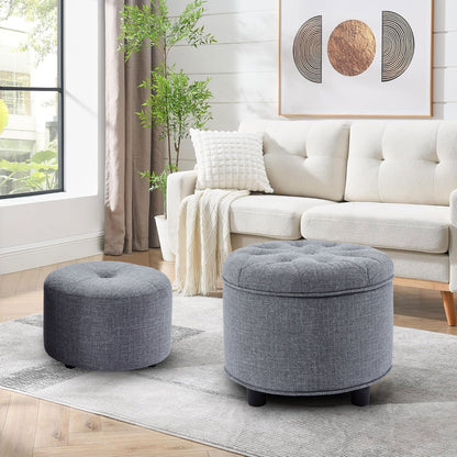Light Grey Sofa Ottoman Technology Fabric Storage Matching Ottoman for The Sofa