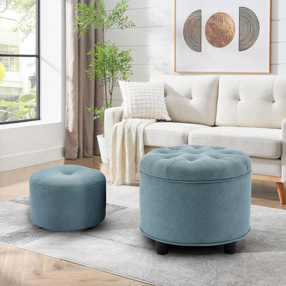 Green Storage Ottoman Living Room Matching Ottoman for the Sofa Technology Fabric Sofa Ottoman
